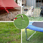 CEWOR 30 Pack 12 Inch Rebar Stakes, J Hook Galvanized Ground Stakes Heavy Duty Chain Link Fence Stakes Metal Ground Anchors for Tent Camping, Trampoline, Outdoor Garden Decorations