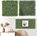 Artificial Grass Wall Panels, 24 PCS 20x20 inch Boxwood Hedge Wall Panels with 100 Zip Ties, Boxwood Backdrop for Outdoor Indoor Decorative Fences Privacy Hedge