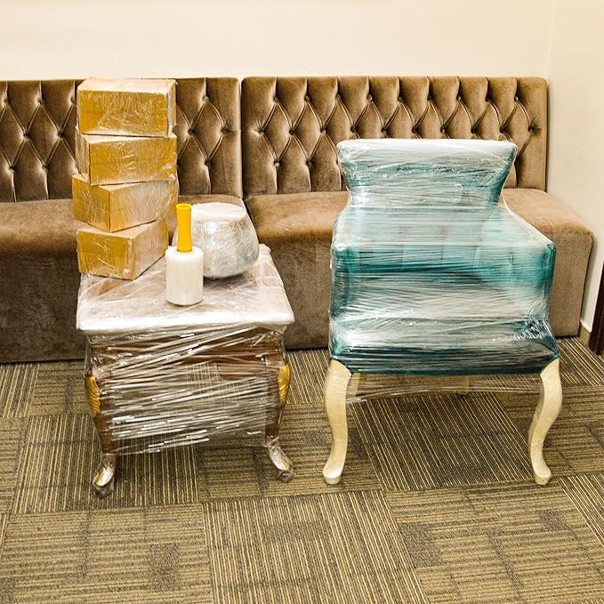 " 12-Pack " Mini Stretch Wrap Roll with Handle | 5 inch x 1000ft x 12 pcs | Shrink Wrap Roll | Stretch Wrap for Moving | Plastic Wrap for Moving | Stretch Film Wrap for Moving | 5 inch Stretch Wrap |