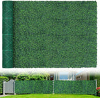 Artificial Boxwood Roll Panels,71"x 126"(62 sq.ft) UV-Anti Faux Ivy Leaves Privacy Fence Screen Grass Wall Roll Panels for Indoor Home Decor and Outdoor Garden Backyard