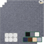 Carpet Tile 20 Pack 24” X 24” Self Adhesive Carpet Floor Tiles Anti-Slip Squares Peel and Stick Floor Tilel DIY Installation for Bedroom(Dark Grey)