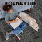 24" x 24" Self-Adhesive Carpet Tiles, 10 Pack Peel and Stick Carpet Squares for Indoor Flooring, Non-Slip Squares Carpet Floor Tile for Basement, Bedroom, Office, Easy DIY Installation