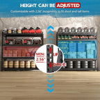 8000LBS 91 "W x 24 "D x 87 "H Storage Shelves, 4-Tier Adjustable Metal Shelving Units and Storage, Iron Industrial Shelving for Garage, Warehouse, Basement, Black