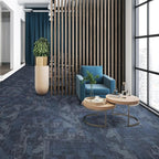 Mohawk Elite 12" x 36" Heathered Loop Glue Down or Floating Installation Carpet Tiles with Cushioned Backing in Color Azure Knight