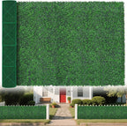 Artificial Greenery Wall Roll,71"x 126"(62 sq.ft) UV-Anti Faux Boxwood Roll Panels Greenery Backdrop, Vine Leaf Fence Panels for Garden Fence Covering Privacy, Outdoor Indoor Home Decor