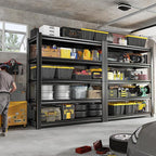 REIBII Garage Shelving 3000 LBS Storage Shelves Adjustable Heavy Duty Shelving Units and Storage Rack for Garage, Basement,2 Pack