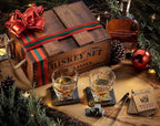 Mixology & Craft Premium Whiskey Set | Two 10oz Cystal Old-Fashioned Glasses, 8 Granite Chilling Stones, Metal Tongs, Recipe Cards in Rustic Wooden Crate Gift Set | Jameson Whiskey