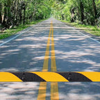 2 Pack 3.3 ft Speed Bumps - Heavy-Duty Rubber Construction, Dual Channel Floor Cord Cover, High Visibility Design, Non-Slip Surface, Easy Installation and Modular Design