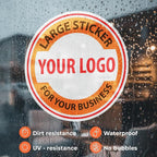 Custom Logo Decals & Stickers – Personalized Vinyl Business Signs – Waterproof Full Color Window & Wall Decal for Storefront, Office, Car, Door, Home