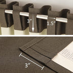 DUALIFE Blackout 96 Inches Long Brown Curtains 2 Panel Set, Farmhouse Curtains for Living Room Darkening Thermal/Noise Reduction Textured Flax Linen Drape 8ft Rod Pocket&Back Tab 72W x 96L