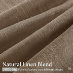 Brown Pinch Pleated Linen Curtains 84 Inches Long 2 Panels Set for Living Room Dining Pinch Pleat Back Tab Light Filtering Boho Farmhouse Bedroom Window Curtain Drapes 84 Inch Length Dutch Cocoa