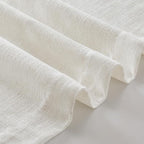 Cream Ivory Pinch Pleat Linen Short Curtains 54 Inch Long for Kitchen Pleated Hooks Rings Back Tab Light Filtering Boho Farmhouse Semi Sheer 54 Inch Curtain for Dining Room Bedroom Small Window