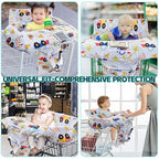 Shopping Cart Cover for Baby,2-in-1 High Chair Cover with Portable Cloth Bag,Cart Seat Pad for Babies Grocery Cushion Cover Restaurant,Suitable for All Supermarkets