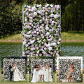 Artificial Luxury‌ Flower Wall Backdrop, Gorgeous 3D Silk Floral Backdrop for Wedding, Baby Shower, Party and Home Decor, Quick Assembly/Storage, Eco ＆ Pet Friendly, 2 pcs, Each Panel 2 * 8 ft.