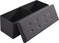 Ornavo Home 43 Inch Folding Storage Ottoman with Storage Bench, Long Large Storage Ottoman Bench, Storage Chest, Foot Rest Stool, Bedroom Bench with Storage - (Dark Gray)