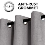 H.VERSAILTEX Linen Curtains 100% Blackout Curtains for Bedroom 84 inch Long Full Light Blocking Nature Linen Blended Window Curtains for Living Room Nickel Grommet (2 Panels, Heathered Dove)