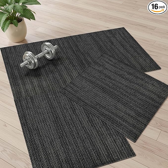 jxgzyy Commercial Carpet Tiles, 20×20 Inch, 0.31'' Padded Carpet Squares, Non-Adhesive Carpet Flooring with Textured Silicone Back, Easy DIY, Suitable for Home Theater, 16 Pcs/43.1 Sqft