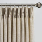 RAIN CITY Beige Sheer Curtains 96 Inches Long,Pinch Pleated Linen Blend Textured Light Filtering Privacy Thick Curtain Drapes for Dining Room Bedroom Home Office 42 by 96 Inch-2 Panels Set