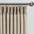 RAIN CITY Beige Sheer Curtains 144 Inches Long with Pinch Pleat,Memory Trained Pleated Drapes Textured Extra Long High Ceiling Tall 12 ft Curtain for Living Room 42 Inch Wide Each Panel Back Tab