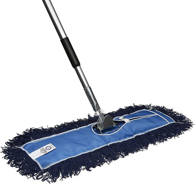 Nine Forty 24" Premium Nylon Dust Mop- Heavy Duty Mop Head for Industrial, Commercial, and Residential Cleaning - Dry Floor Duster for Hardwood Surfaces and Commercial Applications - Blue