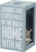 Primitives by Kathy Seashell Holder - Coastal Decor, Glass Display, Treasure Chest, Room and Bedroom Decor
