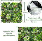 Artificial Plant Wall Panels: 20"×20" 4P UV-Anti Faux Grass Wall Backdrop Boxwood Ivy Fence Privacy Screen Fake Greenery Leaf Hedge for Outdoor,Indoor,Garden,Backyard and Home Decor