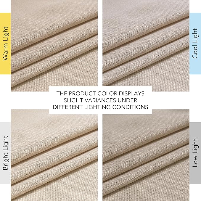 NICETOWN Semi Sheer Light Filtering 108 inches Long Curtains, Back Tab/Rod Pocket with Pleat Tape Thick Linen Privacy Added Window Treatments for Bedroom, Angora, W52 x L108, 2 Panels