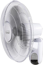 Comfort Zone Oscillating Wall Mount Fan with Adjustable Vertical Tilt, 16 inch, 3 Speed, Metal Grille, 90 Degree Oscillation, 3 Modes: Normal, Pulse, and Sleep, 4H Timer, & Wi-Fi App Control, White