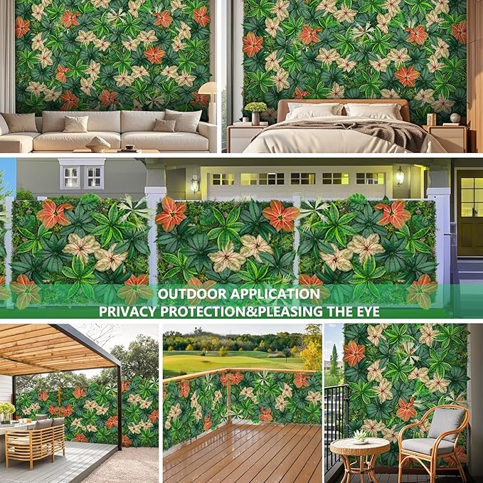 Artificial Grass Wall, 40"x20" (33.33 SQFT) Greenery Backdrop Wall with UV-Anti, Fake Plant for Outdoor Garden Fence and Indoor Home Wedding Party Decor
