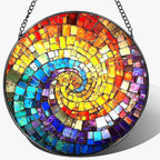 8'' Rainbow Spiral Suncatcher Ornament, Stained Glass Window Hanging, Sun Catchers for Windows Hanging Ornaments, Window Decor, Ideal Gift | Gifts for Art Lovers, Friends, Family