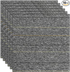 24 * 24in Self-Adhesive Carpet Tiles, Peel and Stick Floor Squares for Home Office, Removable Decorative Rug Mat, Easy Install, Sound Absorbing (10Pcs Light Grey)