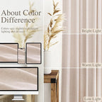 Nanspring Natural White Linen Curtains 120 Inches Long for Living Room Textured Neutral Farmhouse Privacy Sheer Curtains Back Tab Floor to Ceiling Curtain for Bedroom Office 52x120, 2 Panels