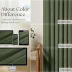 Thick Linen Olive Green Curtains 96 Inches Long for Living Room Bedroom Aesthetic Pinch Pleated Drapes with Hooks Rings Back Tab Light Filtering Ceiling Floor Custom Made Memory Trained Curtain Loden