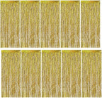 Gold Backdrop Birthday Decorations Foil Curtain Backdrop Gold Streamers Dance Party Decorations Photo Booth Props for Bachelorette Decorations Christmas Halloween New Years Eve Party Supplies