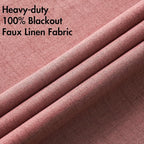MIULEE 100% Blackout Linen Textured Curtains for Bedroom Solid Thermal Insulated Dusty Rose Grommet Room Darkening Curtains & Drapes Luxury Decor for Living Room Nursery 42 x 63 Inch (2 Panels)