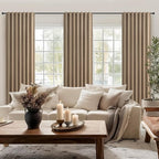 RustBrown Black Out 92 Inch Long Boho Curtains 2 Panel Set, Farmhouse Curtains for Living Room Darkening/Thermal/Noise Reduction Textured Flax Linen Drape Hook&Ring Included Chocolate 50"x92"
