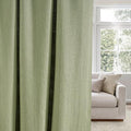 NICETOWN Waffle Weave Linen Sage Green Curtains for Bedroom, Privacy Farmhouse Drapes Light Filtering Window Treatments for Living Room, W52 x L108, 2 Panels