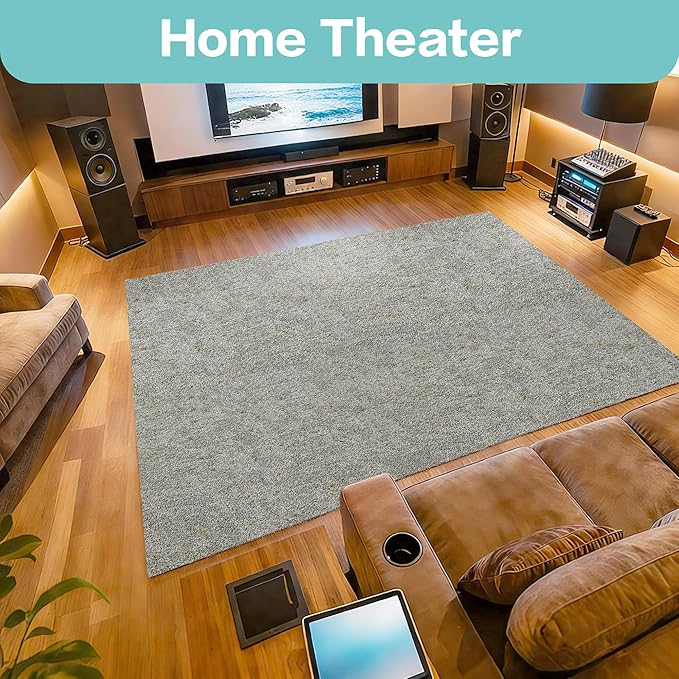 jxgzyy Soft Carpet Tiles 20×20 Inch, 0.38'' Padded Carpet Squares, Non-Adhesive Carpet Flooring with Textured Silicone Back, Easy DIY Cushioning Tiles for Home Office, 4 Pcs/10.8 Sqft