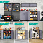 SISESOL Storage Cabinet with Doors and Shelves,36 inch Metal Storage Cabinet with Locking Doors,Small Metal Cabinets with Lock,Gray Garage Cupboard for Home Office,Garage,Shop