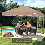 Best Choice Products 10x10ft 1-Person Setup Pop Up Canopy Tent Instant Portable Shelter w/ 1-Button Push, Case, 4 Weight Bags - Tan