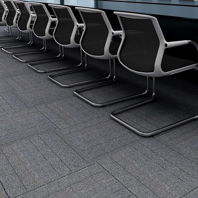 16-Pack 20"x20" Carpet Tiles, Non-Adhesive Soft Padded Floor Squares with Seamless Look for Home, Office, Indoor & Outdoor Use (43 Sq Ft) (K2)