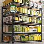 2800 LBS Garage Shelving 72.2" H Garage Storage Shelves, 5 Tier Adjustable Shelving Unit, Storage Shelves for Storage, Basement, Warehouse, Pantry, Kitchen, 48.1" W x 24.1" D x 72.2" H, Black