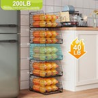 5 Pack XXL Stackable Wire Storage Basket, Extra Large Capacity Pantry Organizer and Storage, Muti-Purpose for Fruit Vegetable Basket & Toy Bin & Snack Organizer