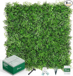 20"x20" Artificial Hedge Grass Wall, 8PCS Boxwood Panels, Greenery Backdrop Panles, UV Protected Privacy Fence Screen, Green Wall Decor for Outdoor Indoor Wedding Décor