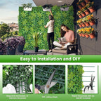 Artificial Plant Wall Roll Panels, 40"x120"(33.33 SQFT) Faux Grass Backdrop with UV Resistant Fern Leaves, Green Wall Decor for Outdoor Indoor Patio Garden Backyard
