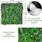 Artificial Greenery Wall Panels: 20''x 20'' 4P UV-Anti Faux Greennery Grass Wall Privacy Backdrop Fence Screen for Garden Fence Covering Privacy, Outdoor Indoor Home Decor
