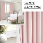 BabyPink Curtains for Girls Room, Cute Blackout Bedroom Curtains Aesthetic 84 Inch Length 2 Panels Set Flax Linen Thermal Drapes Insulated&Soundproof Back Tab/Hook Belt Preppy (50"W x 84"L)