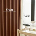 Rust 102 Inch Length Curtains, 100% Blackout Curtains 84 Inch Extra Wide for Bedroom Thermal Insulated Noise Cancelling Pleated Heading Tape Ring Back Tab Kids Boho Drapes 2 Pcs 84x102 Terracotta