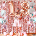 KatchOn XtraLarge Wavy Rose Gold Fringe Backdrop - 3.2x6.5 Feet Pack of 2 | Wine Bachelorette Party Decorations | Birthday Decorations for Women