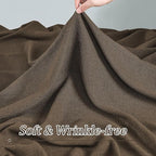 Brown Pleated Linen Curtains 120 Inches Long Farmhouse Semi Sheer Memory Trained Shape Pinch Pleat Drapes with Hooks Back Tab Ripple Fold Curtain for Bedroom Living Room 42x120